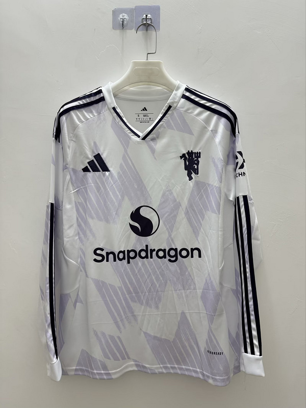 AAA Quality Manchester Utd 25/26 Away White Long Soccer Jersey